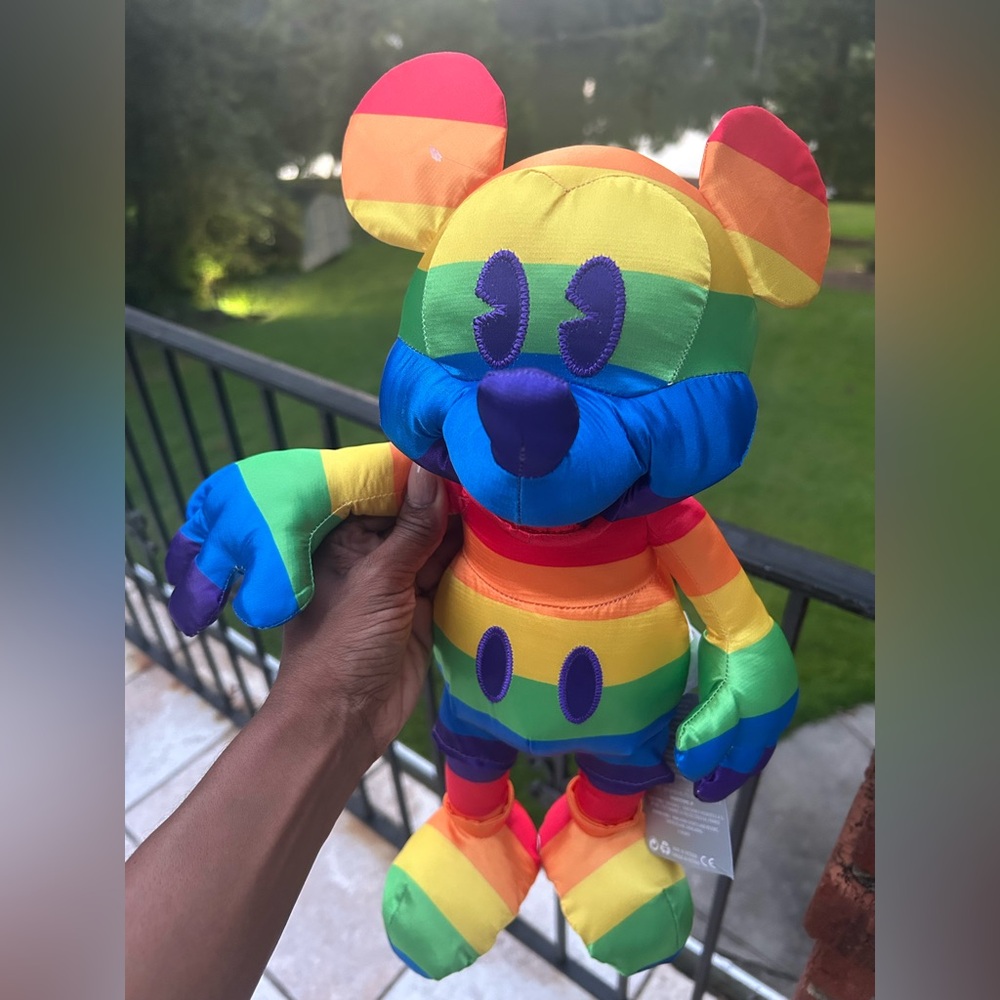 Rare Disney Rainbow Mickey Plush